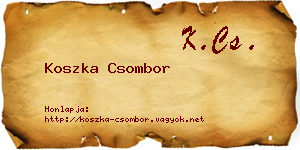 Koszka Csombor névjegykártya